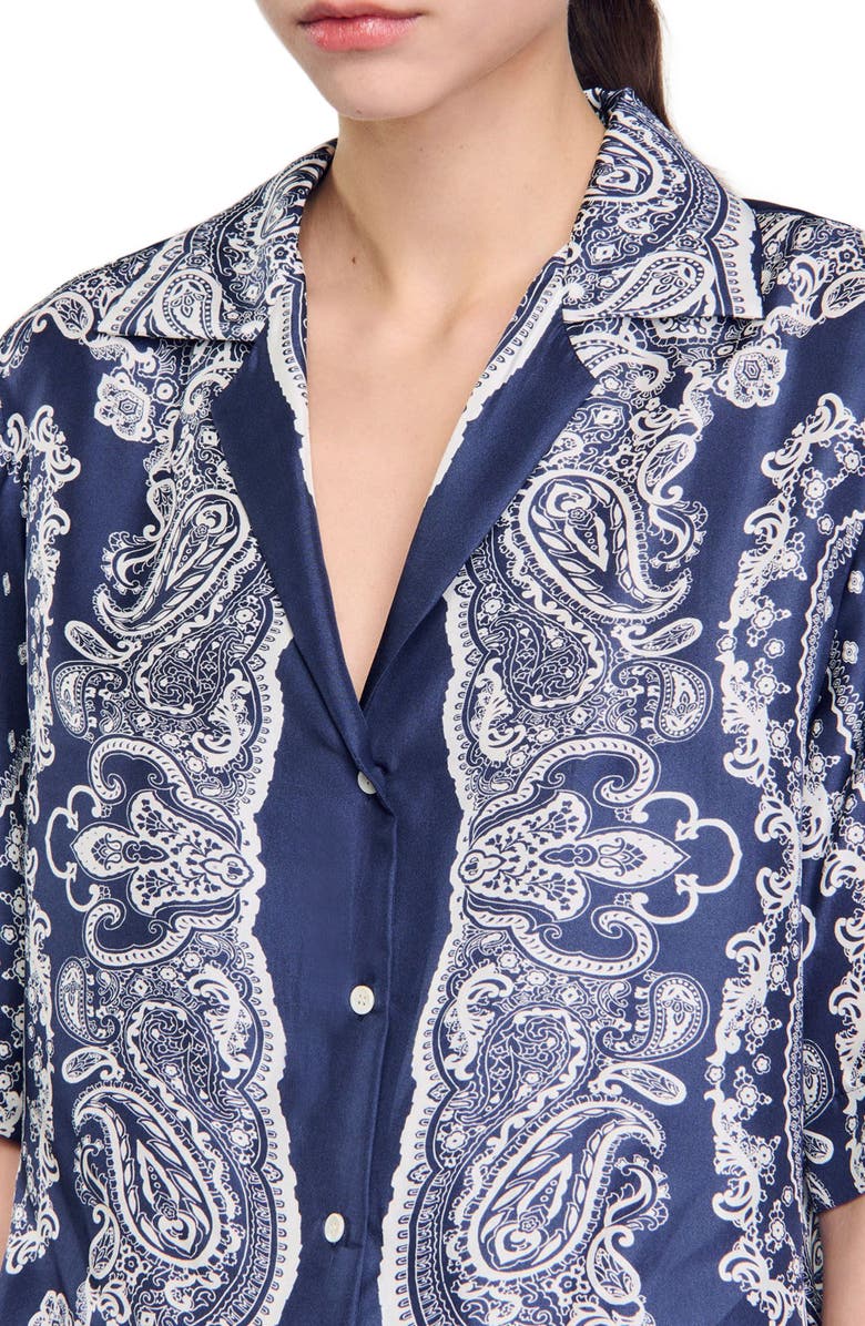 SANDRO Bandana print shirt, Alternate, color, 