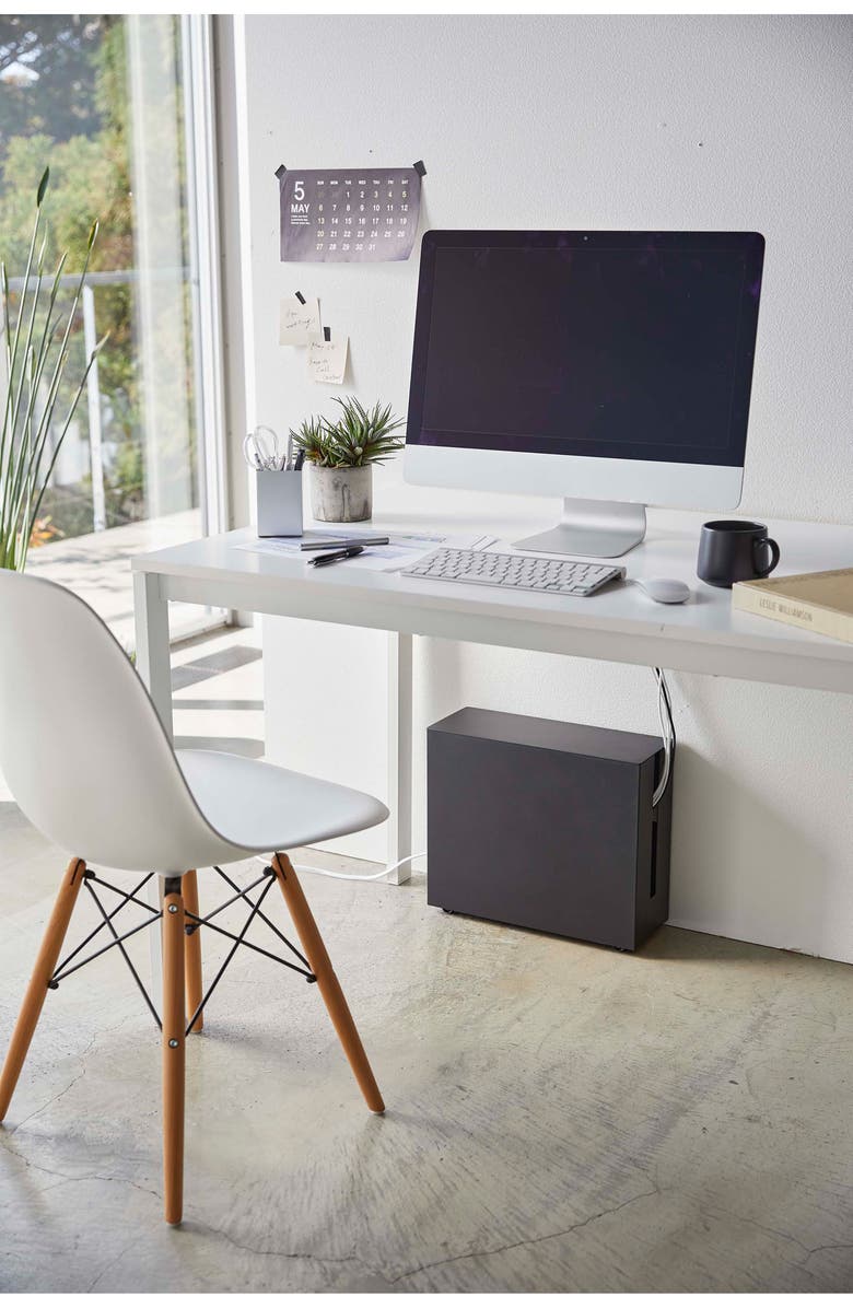 Yamazaki Rolling Cable Management Box, Alternate, color, Black