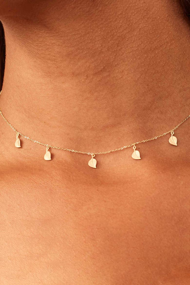 14K Yellow Gold New Beginnings Station Choker, Alternate, color, Yellow Gold