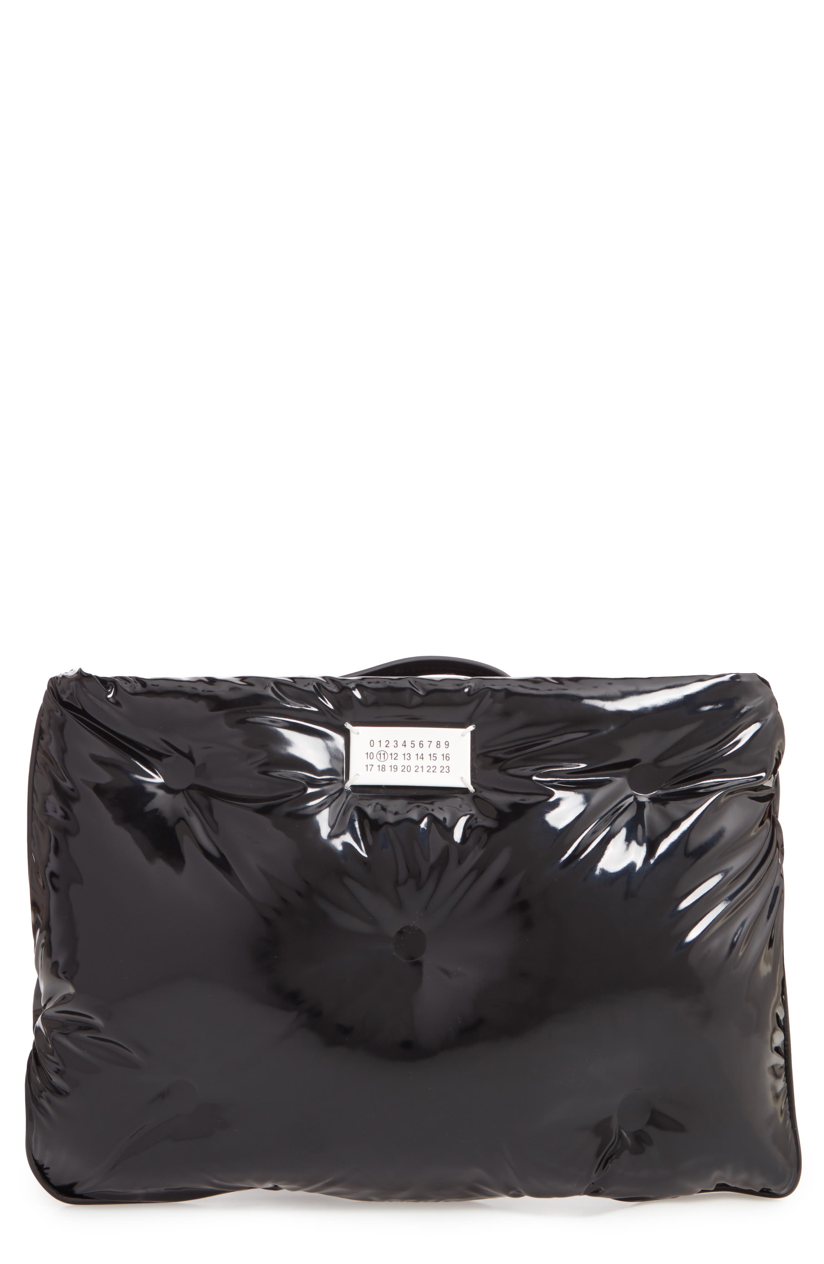 Maison Margiela Glam Slam Patent Faux Leather Wristlet, Main, color, 