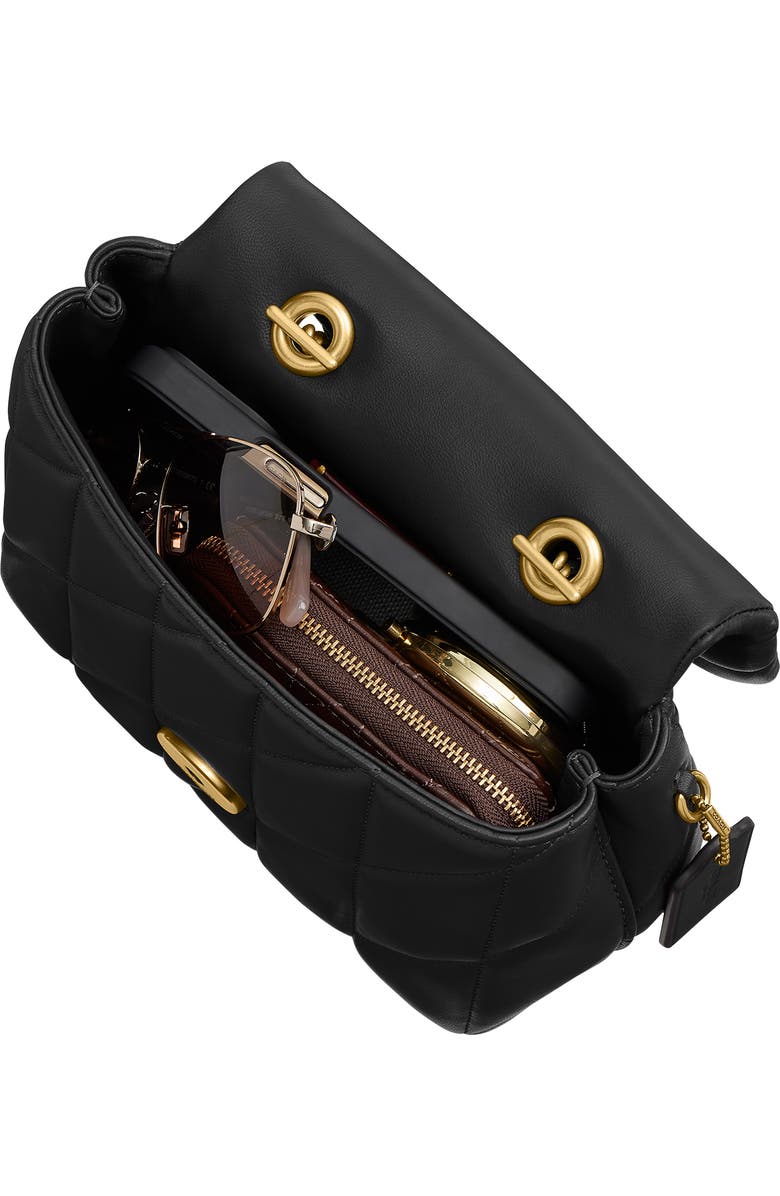 COACH Tabby Quilted Leather Convertible Top Handle Bag, Alternate, color, Black