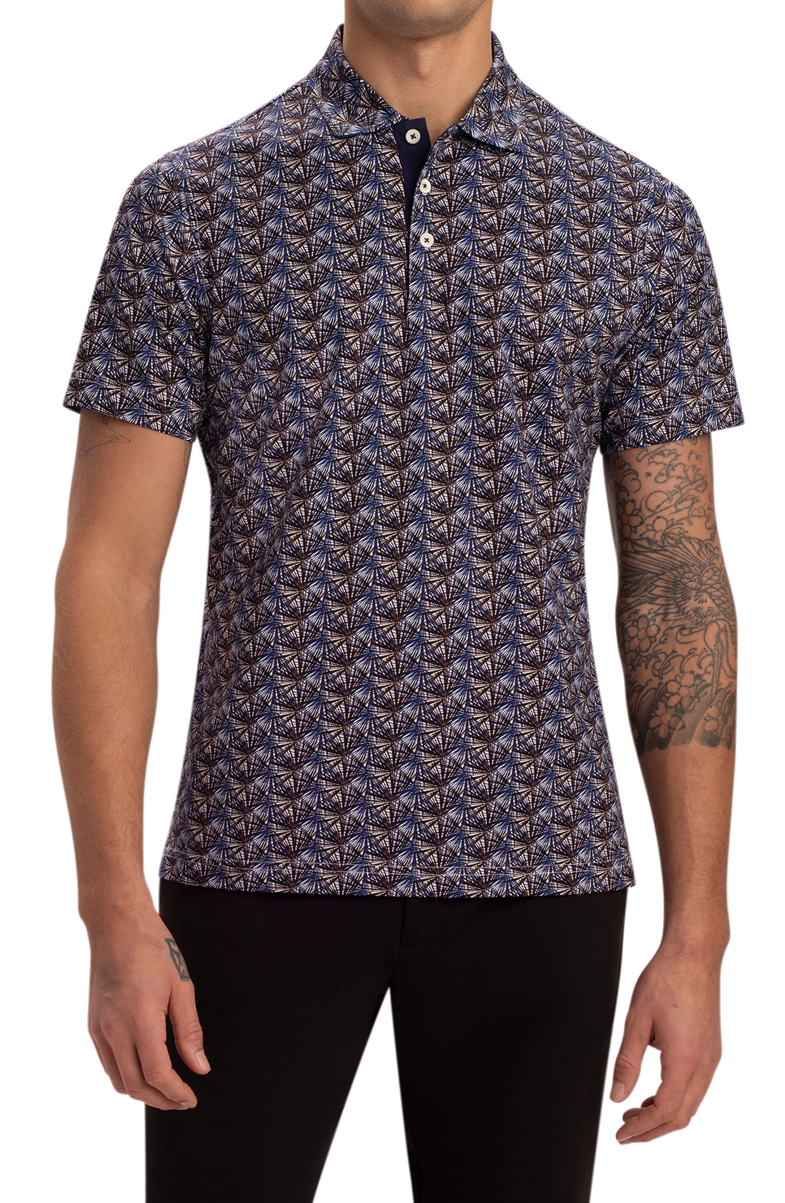 Bugatchi OoohCotton® Tech Geo Print Polo