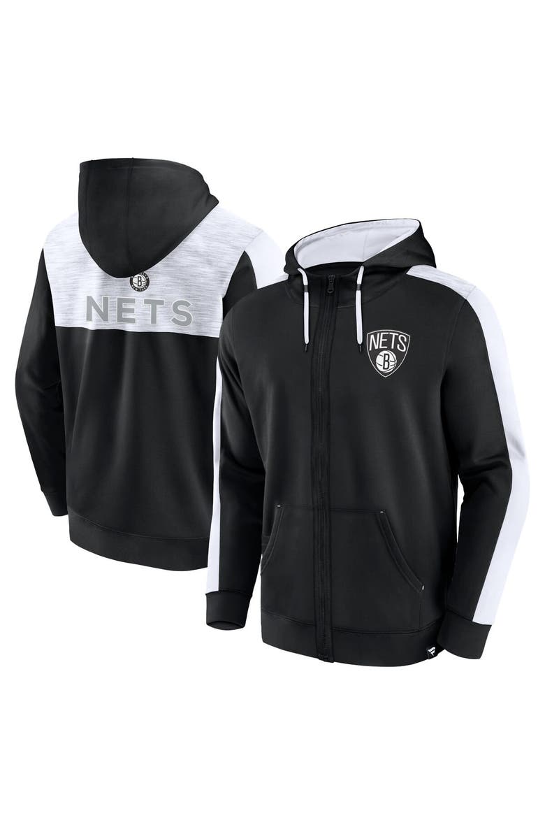 Men's Fanatics Branded Black Brooklyn Nets Rainbow Shot Full-Zip Hoodie, Main, color, Black
