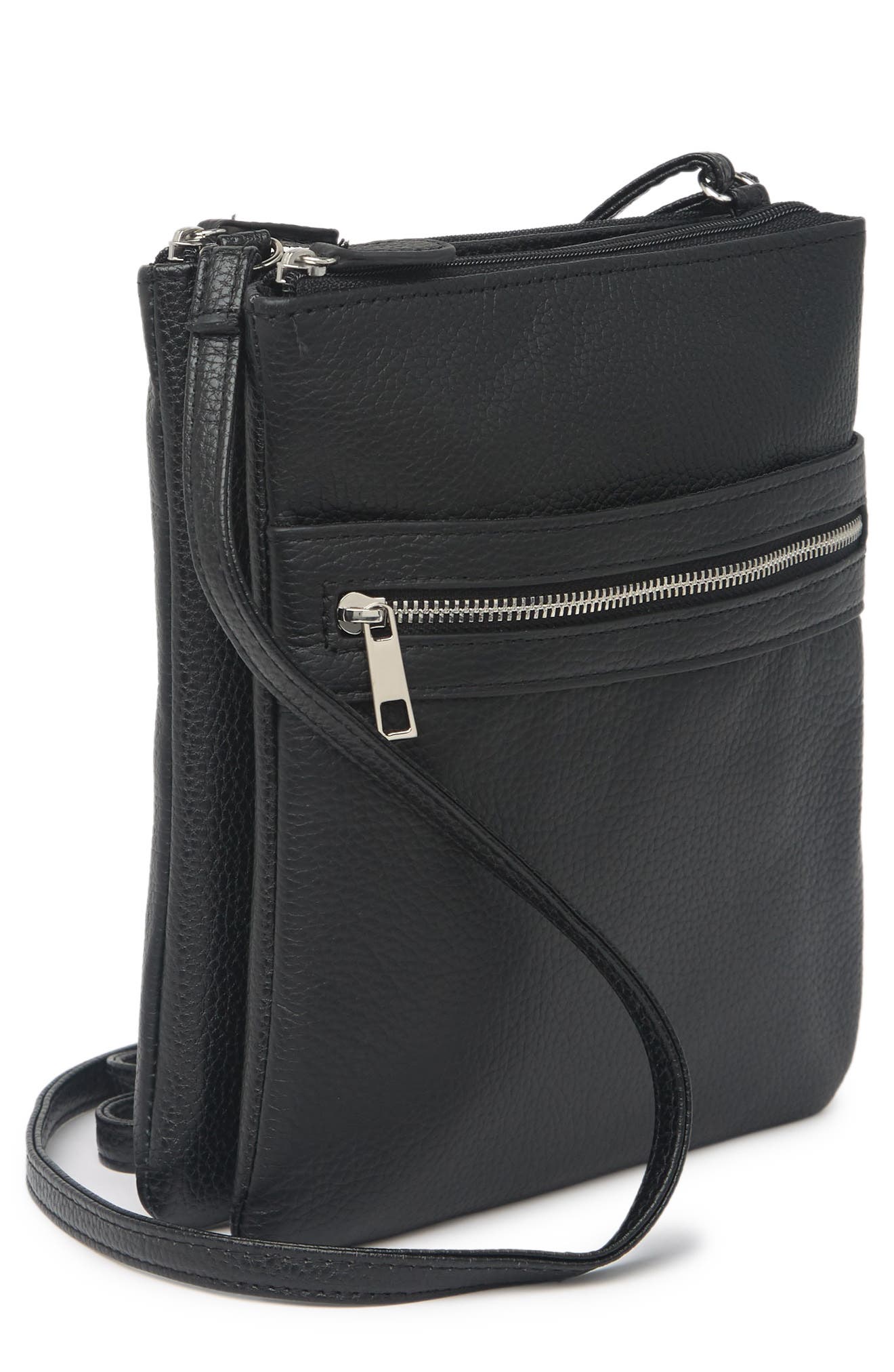 MUNDI SMALL LEATHER GOODS MUNDI Felicia Leather Crossbody Bag, Alternate, color, Black