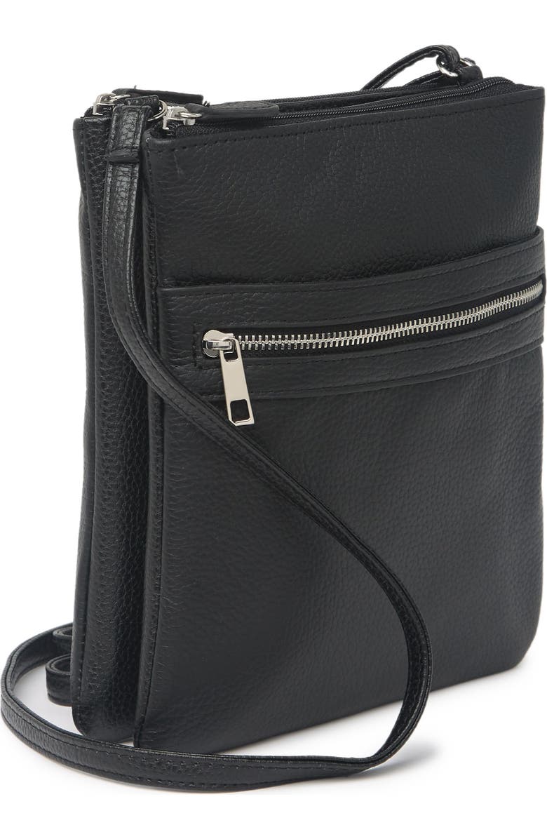 MUNDI SMALL LEATHER GOODS MUNDI Felicia Leather Crossbody Bag, Alternate, color, Black