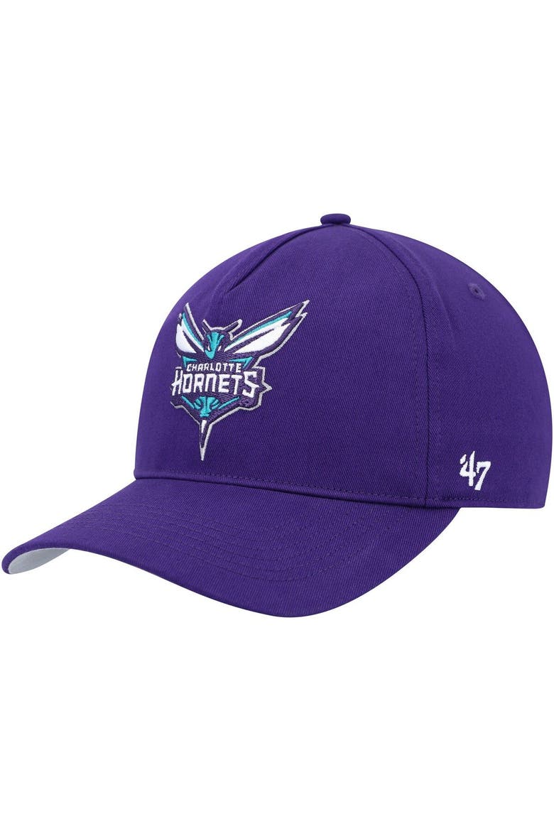 Men's '47 Purple Charlotte Hornets Hitch Snapback Hat, Main, color, Purple