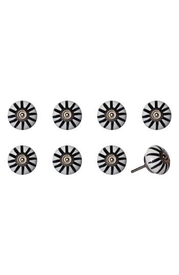 Kinetic 8-pack Knobs In Black White Stripe