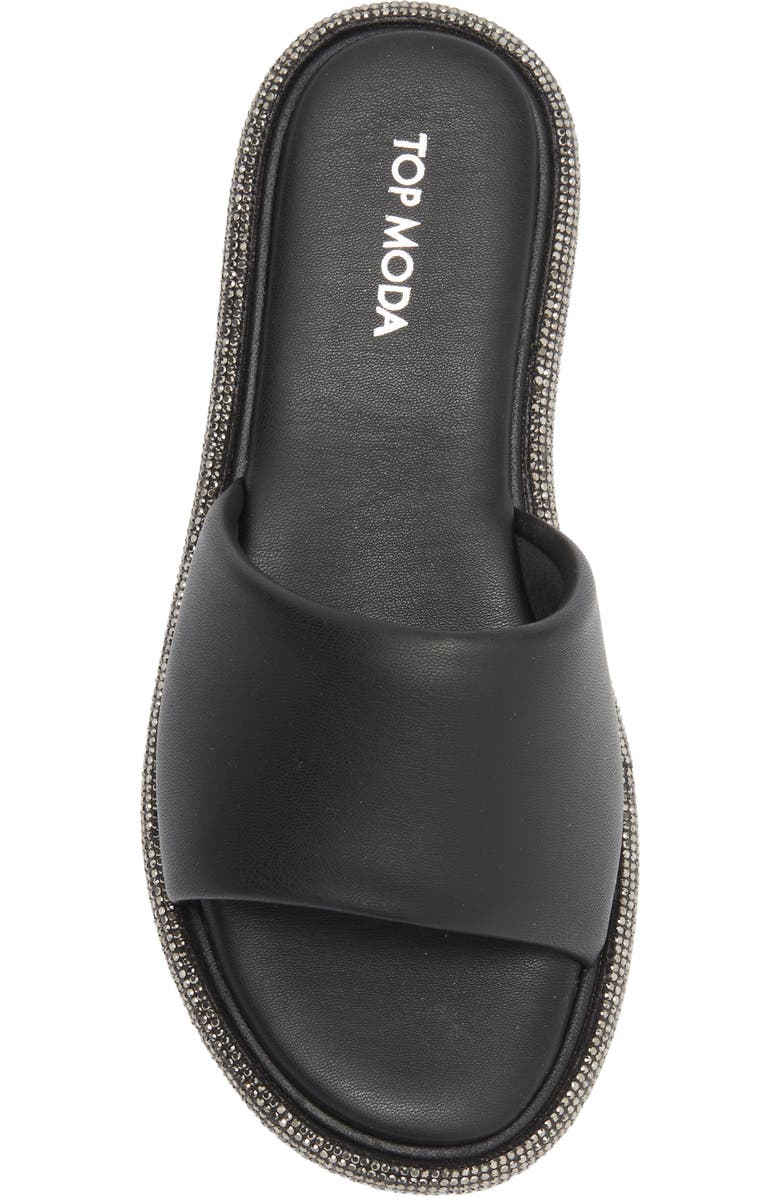 TOP MODA Memphis Slide Sandal, Alternate, color, Black Pu