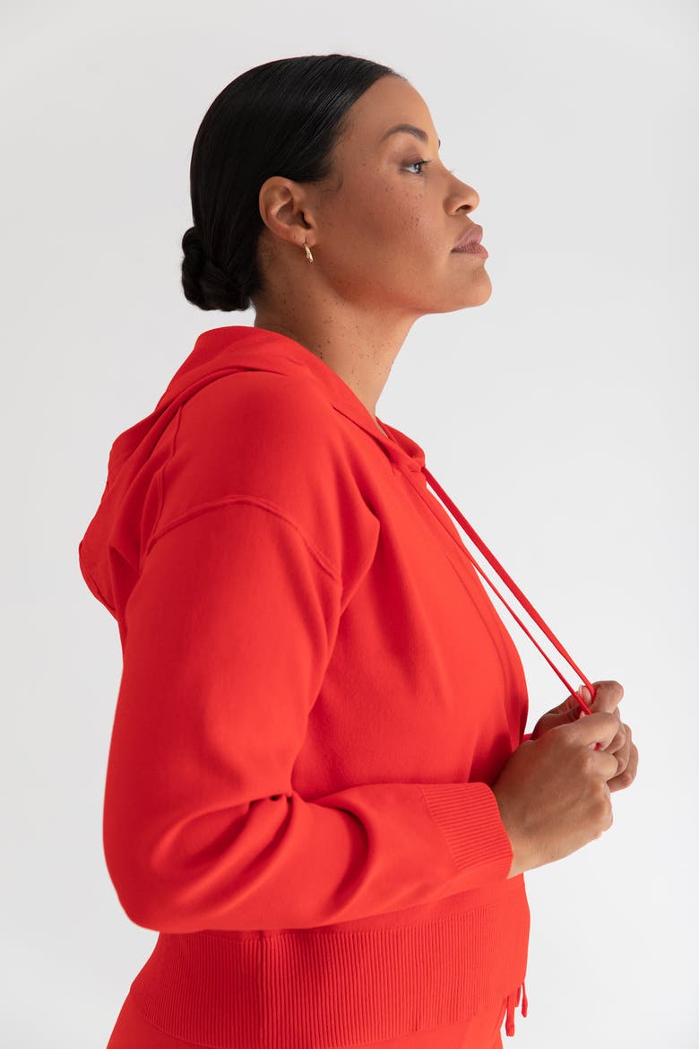 The Sweater Hoodie, Alternate, color, CHERRY