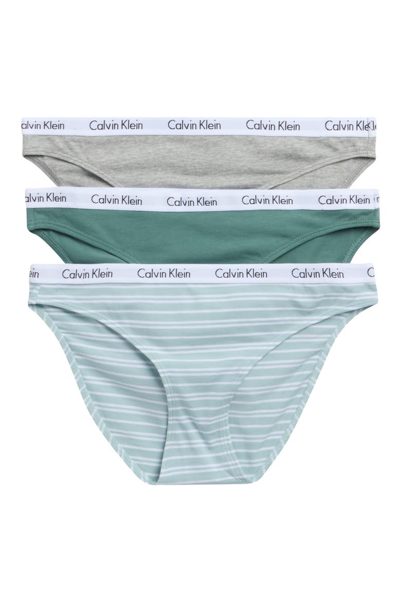 Carousel 3-Pack Bikini Panty Set, Main, color, GREY HTR/SAGE GREEN/STRIPE