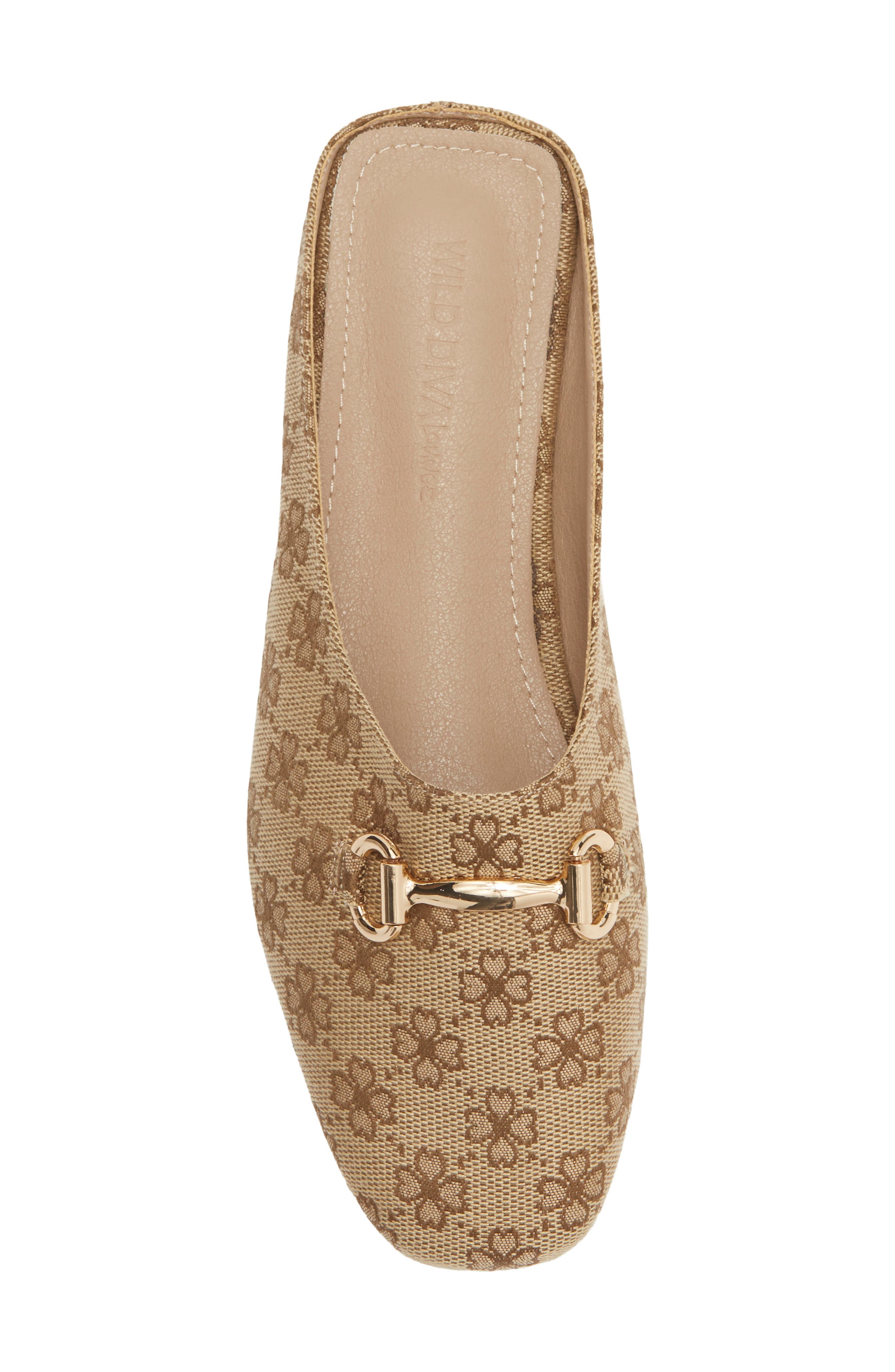 Paisley Faux Suede Flat Mule, Alternate, color, BROWN FLORAL