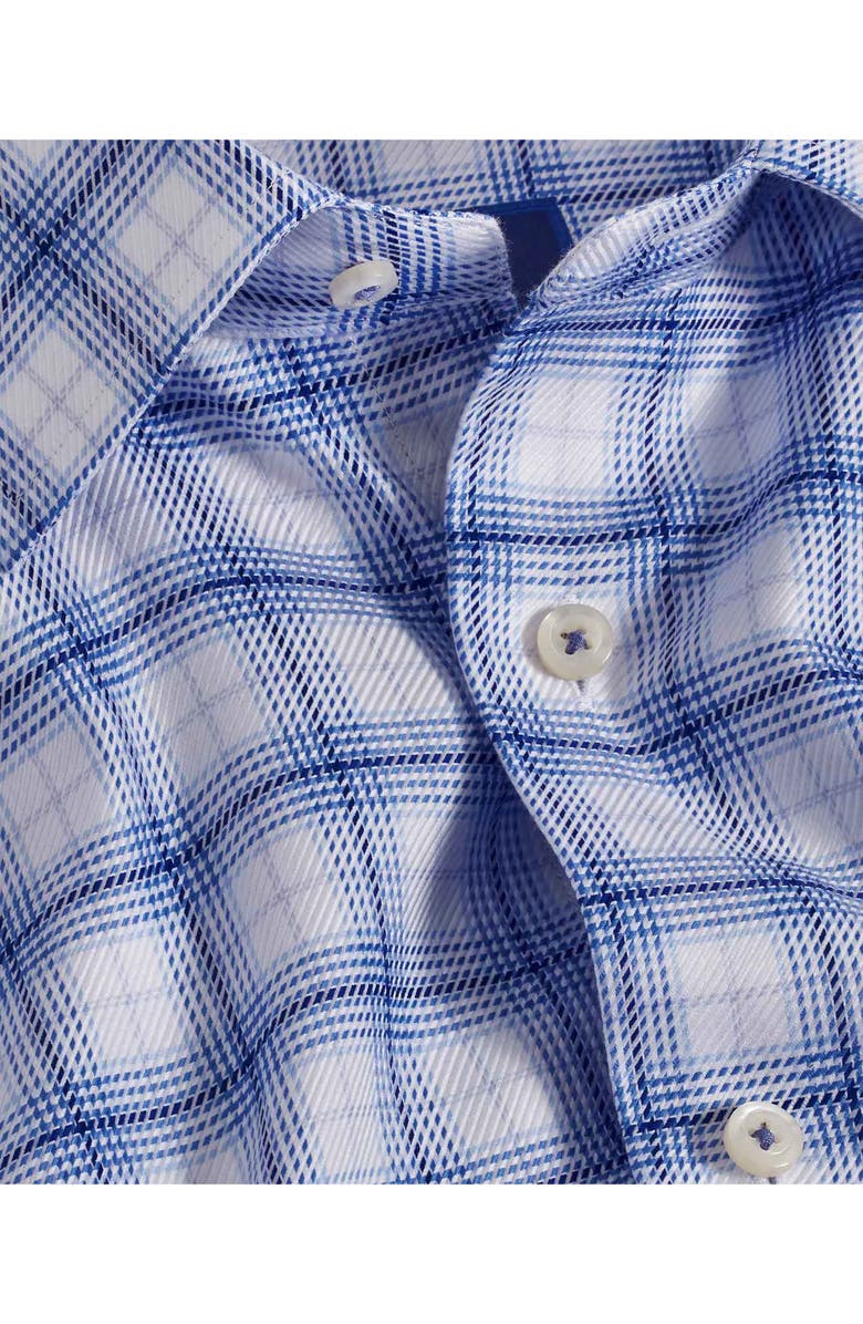 David Donahue Trim Fit Check Cotton Dress Shirt, Alternate, color, Blue/ White