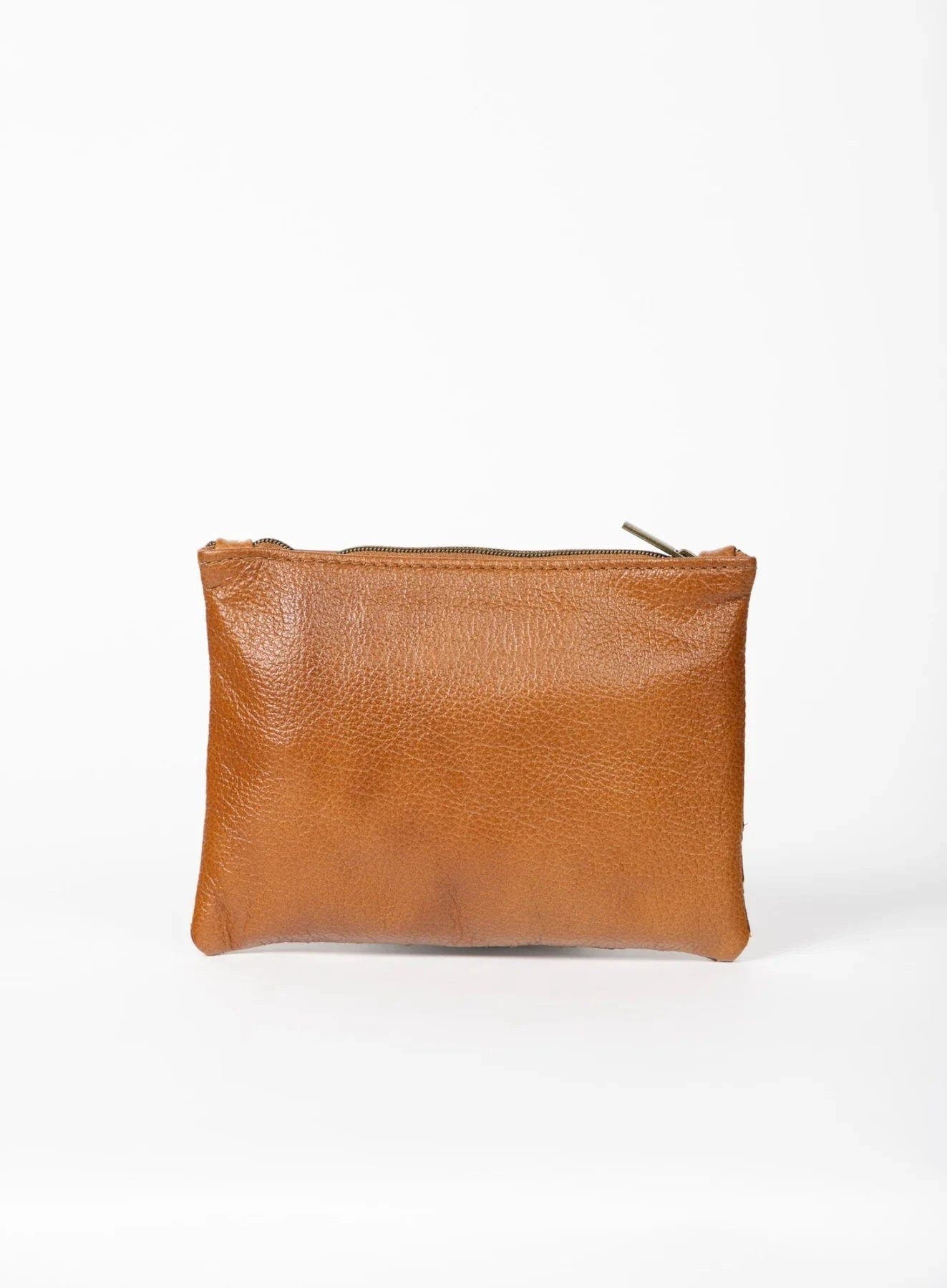 Woven Pouch, Alternate, color, Cognac - Small