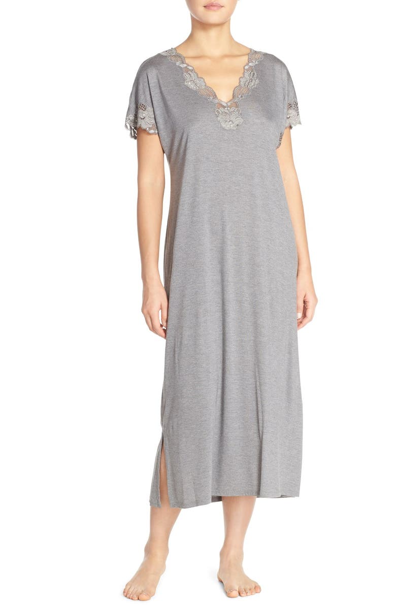 Natori 'Zen' Short Sleeve Nightgown, Main, color,