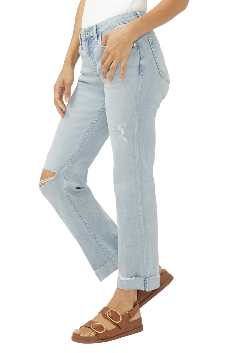 Silver Jeans Co. Chelsea Cuffed Boyfriend Jeans, Alternate, color, Paradise Cove