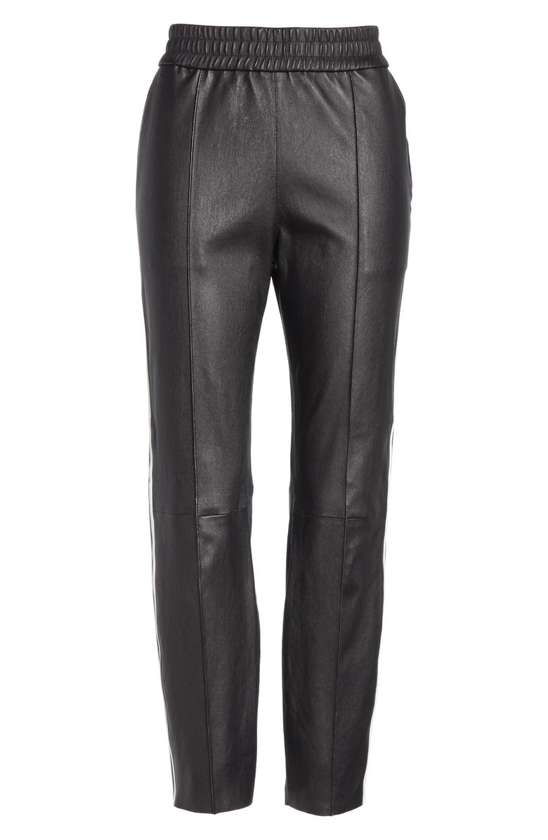 SPRWMN Two-Stripe Leather Jogger Pants, Alternate, color, 