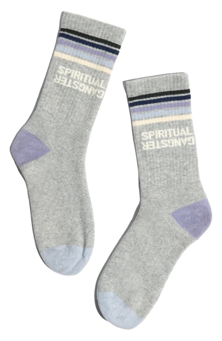 Spiritual Gangster Aura Crew Socks, Alternate, color, Heather Grey