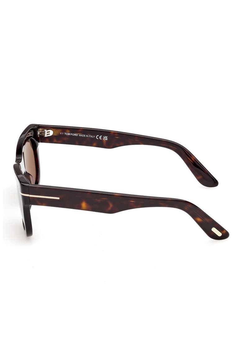 54mm Polarized Rectangular Sunglasses, Alternate, color, DARK HAVANA / BROWN POLARIZED