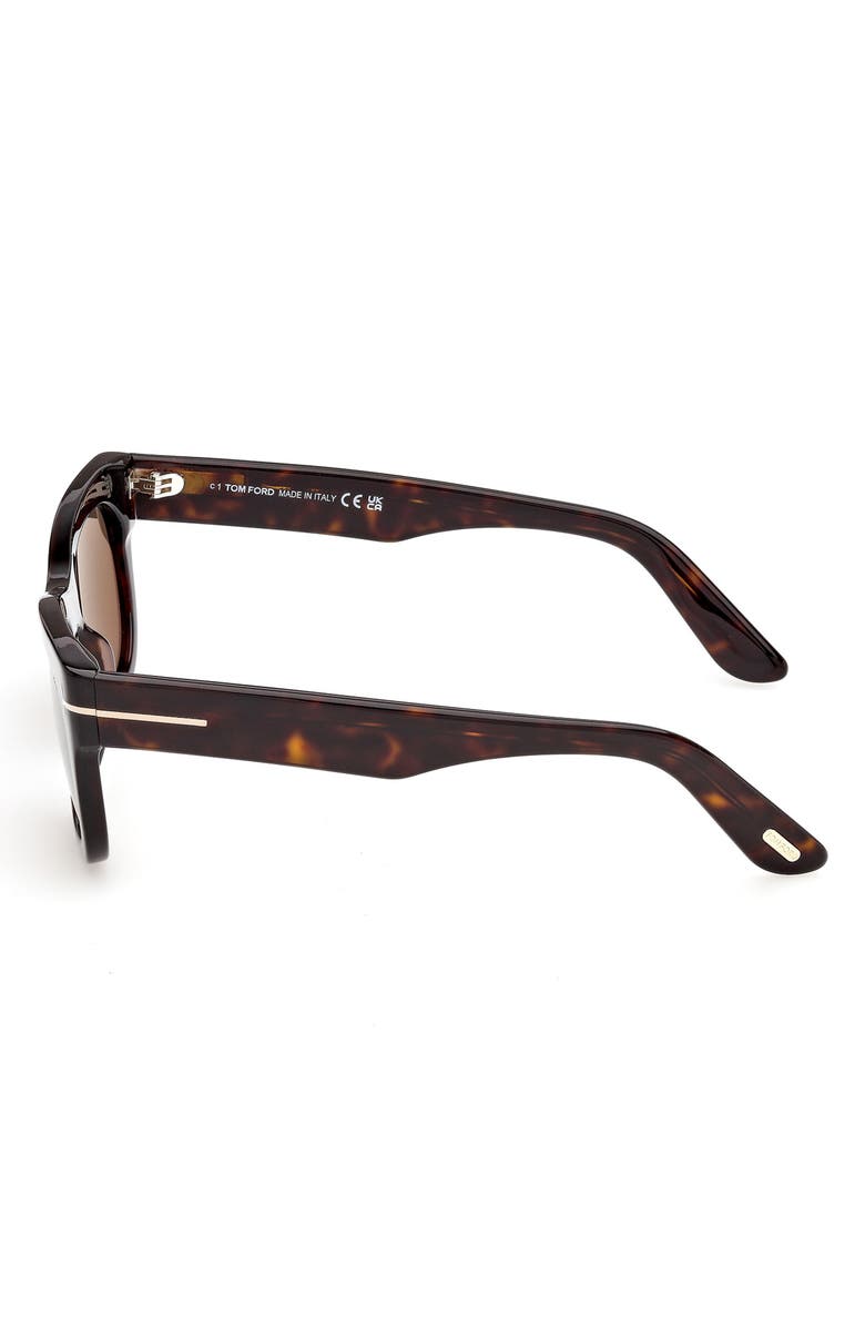 TOM FORD 54mm Polarized Rectangular Sunglasses, Alternate, color, Dark Havana / Brown Polarized