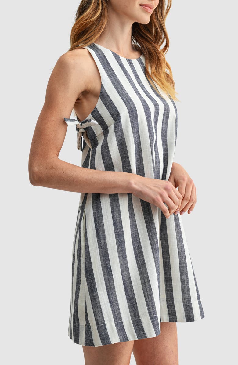 All in Favor Side Tie Shift Minidress, Alternate, color, Ivory Navy