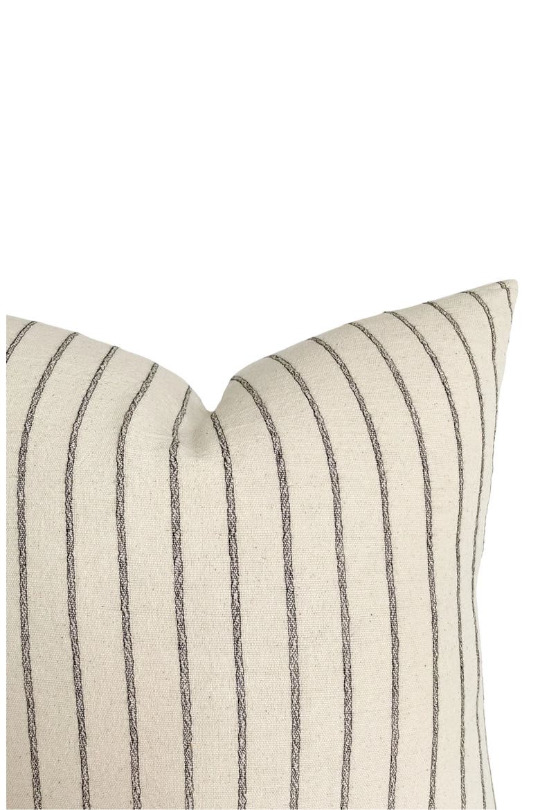 Walker Natural Black Stripe Pillow Cover, Alternate, color, Cream