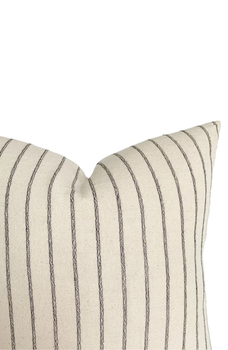 Linen & James Walker Natural Black Stripe Pillow Cover, Alternate, color, Cream