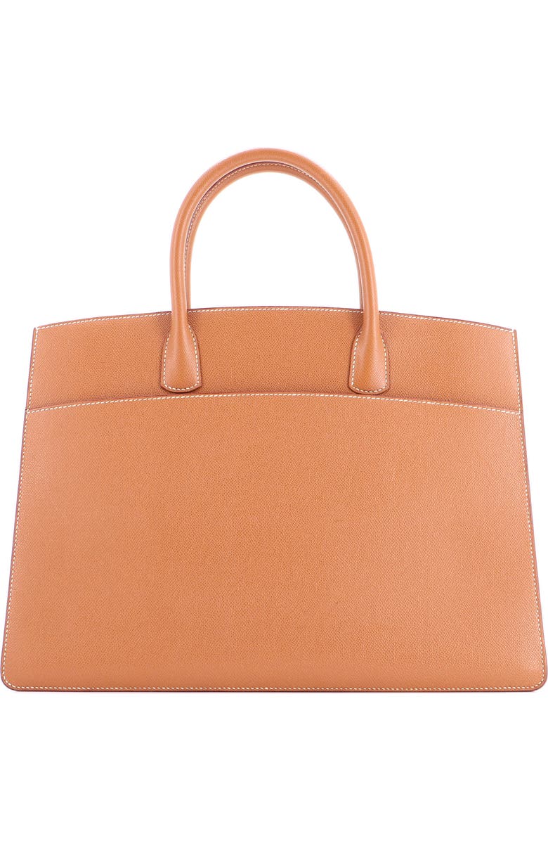 Pre-Owned Hermes White Bus Bag Leather 39, Main, color, Gold