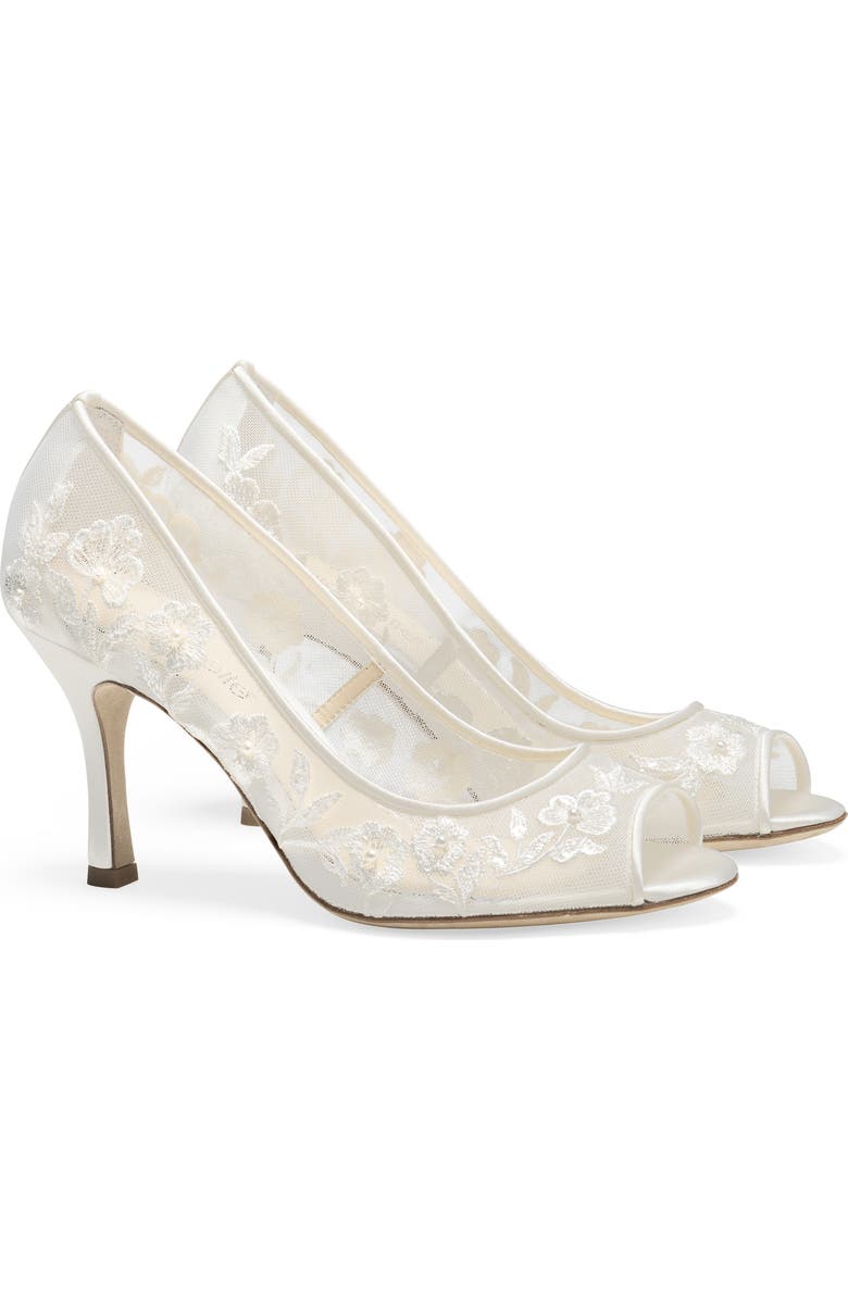 Bella Belle Emily Embroidered Peep Toe Pump, Alternate, color,