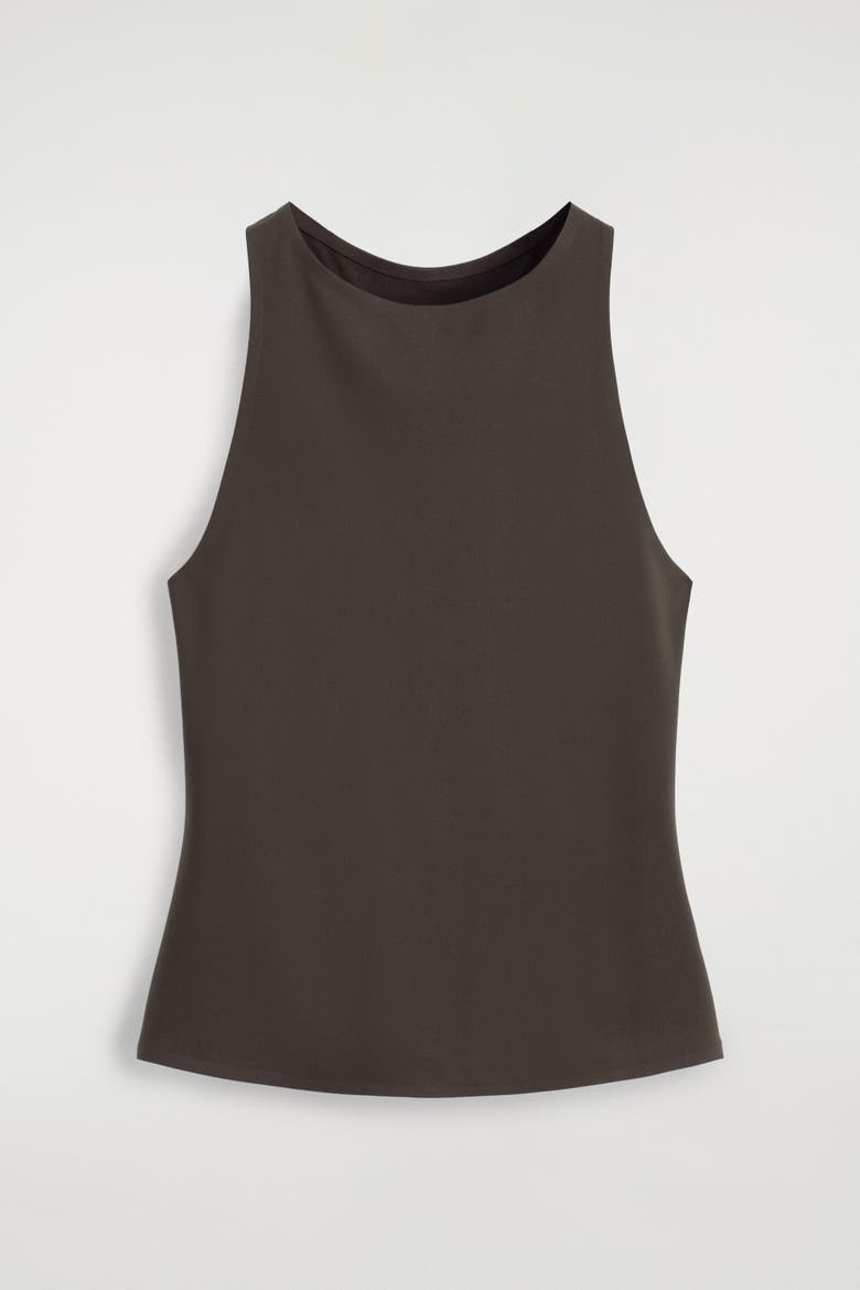 Racerback Tank Top, Alternate, color, DARK BROWN