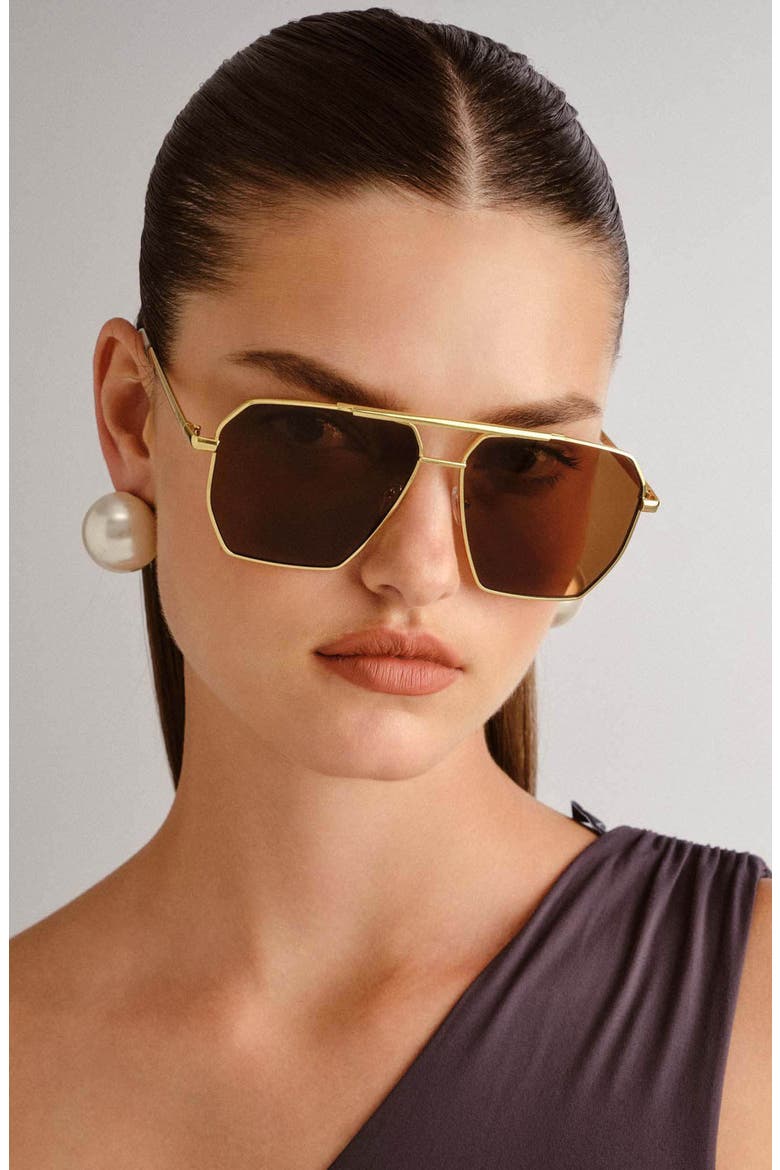 Asteroide 60mm Square Sunglasses, Alternate, color, BRIGHT GOLD