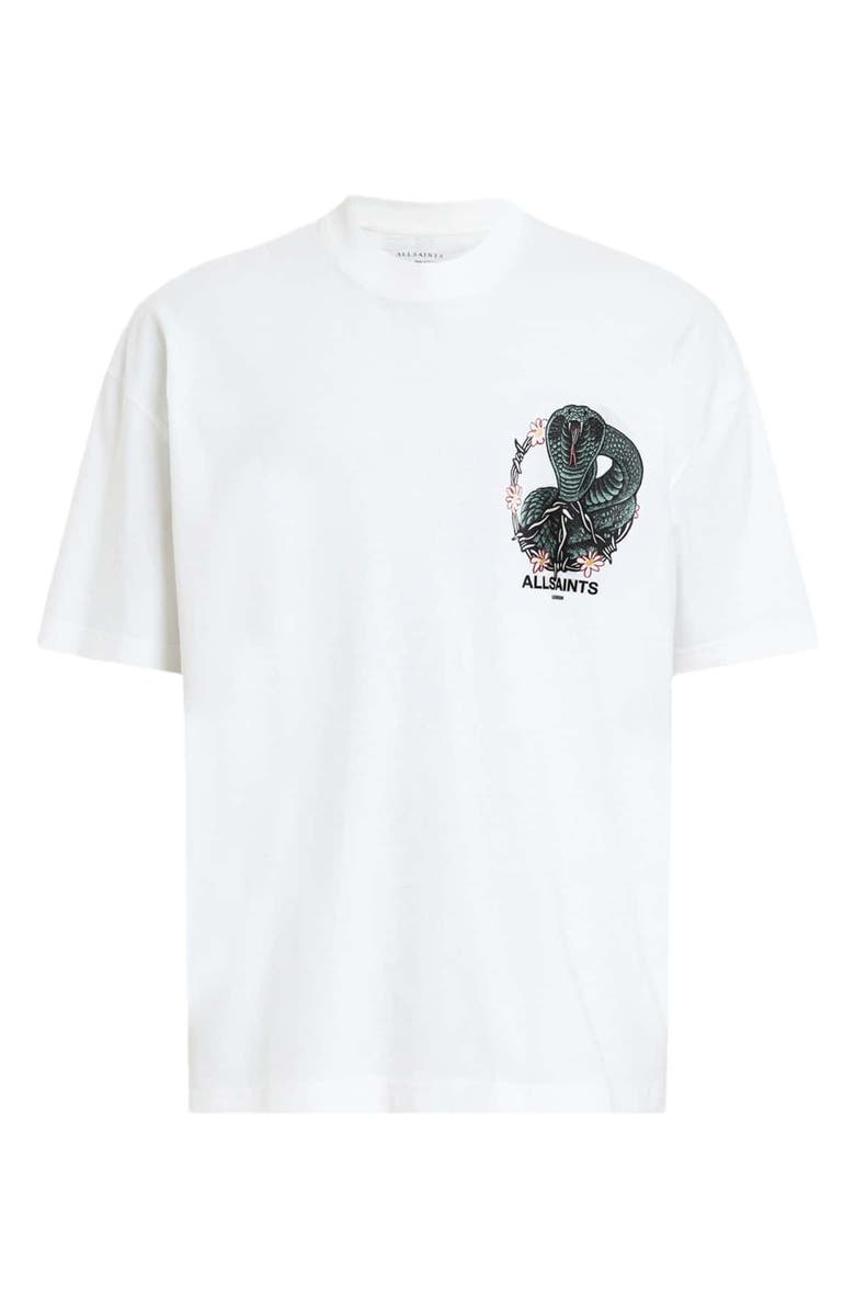 AllSaints Snakebite T-Shirt, Alternate, color, Optic White