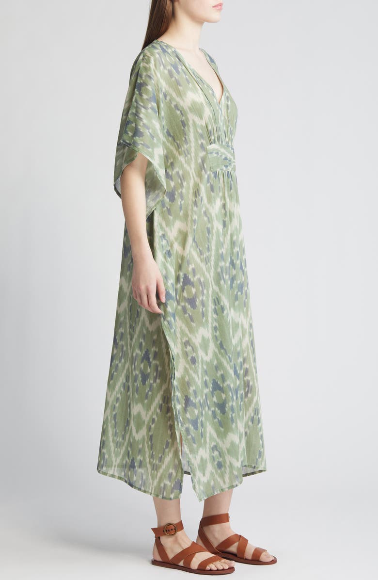 Faherty Ikat Print Organic Cotton Cover-Up Caftan, Alternate, color,