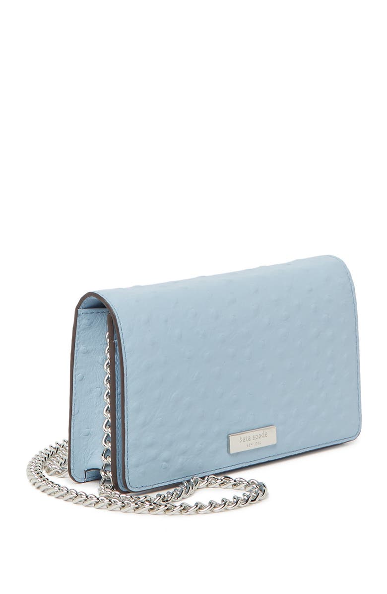 Kate Spade New York crossbody ostrich embossed wallet, Alternate, color, 