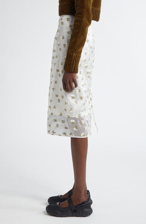 Cecilie Bahnsen Fil Coupé Midi Pencil Skirt In Brown