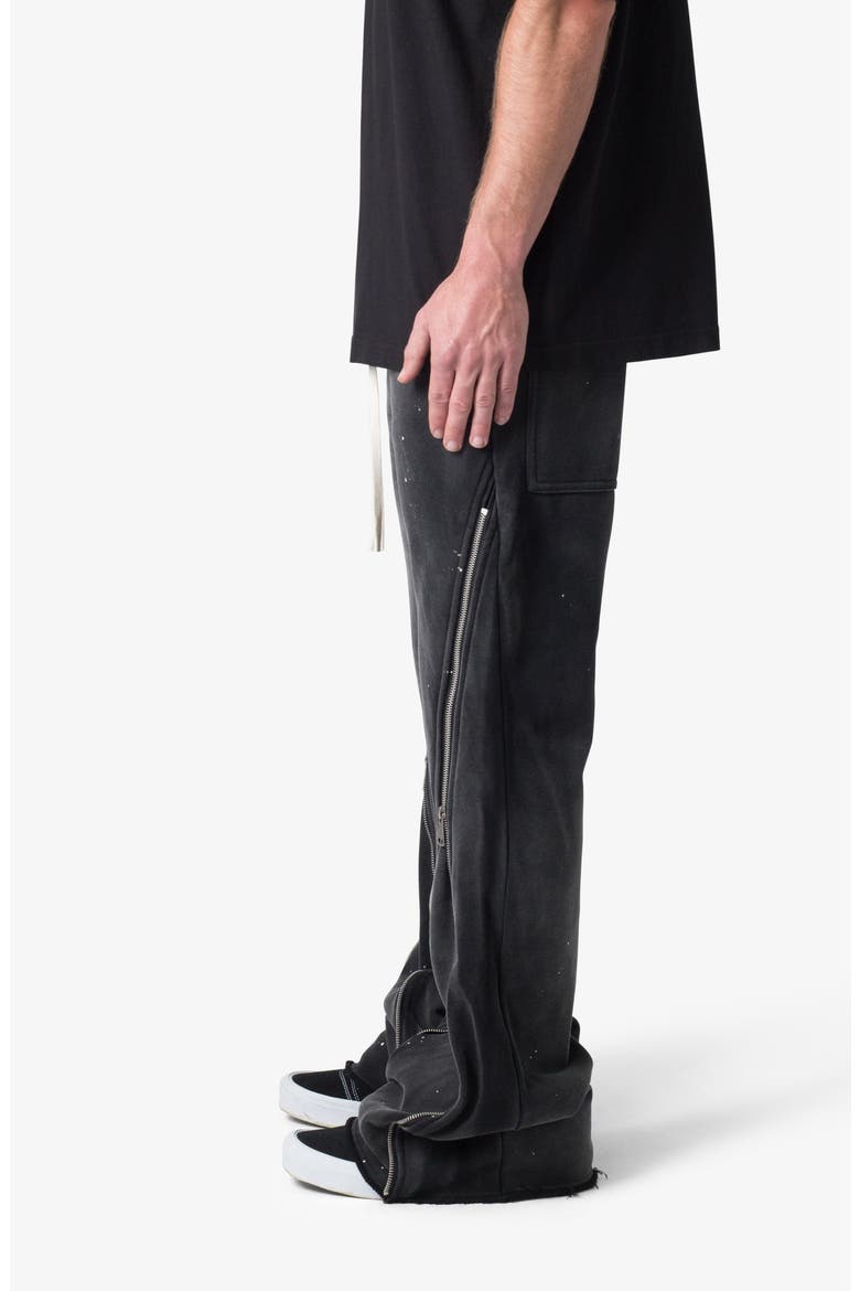 Zip Flare Leg Sweatpants, Alternate, color, VINTAGE BLACK