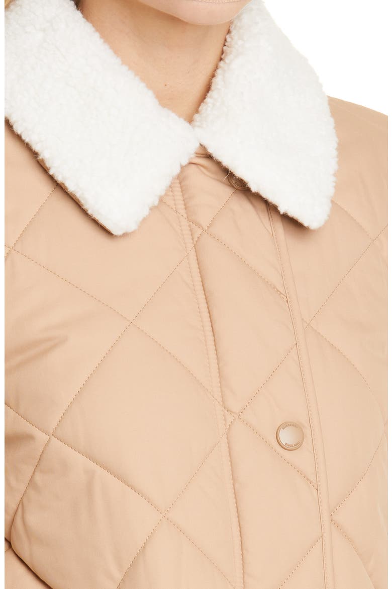 Kemptown Quilted Gabardine Coat with Removable Faux Shearling Collar, Alternate, color, CAMEL