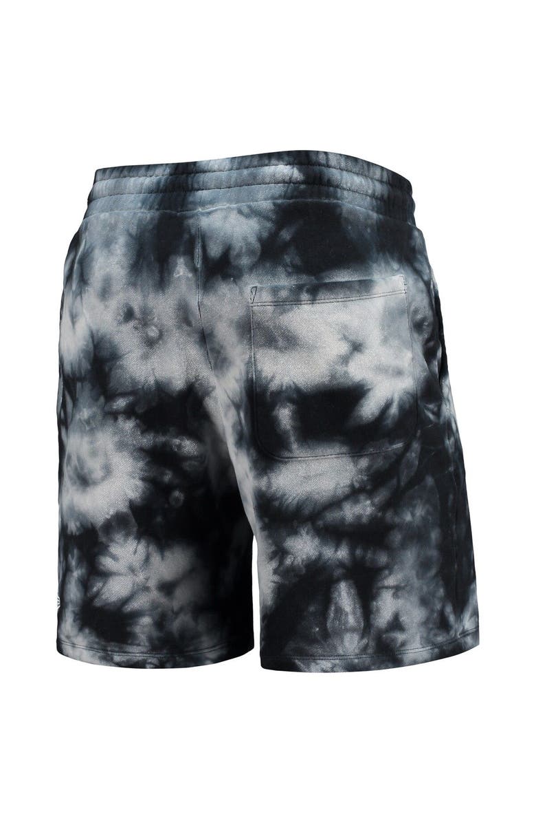 New Era Men's New Era Black Atlanta Hawks Fleece Tie-Dye Shorts, Alternate, color, Black