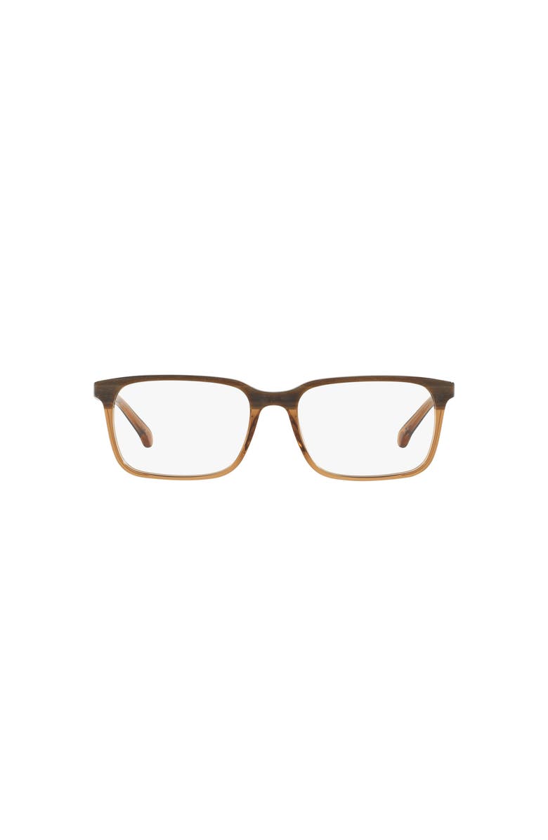 Brooks Brothers 56mm Rectangle optical glasses, Alternate, color, Brown