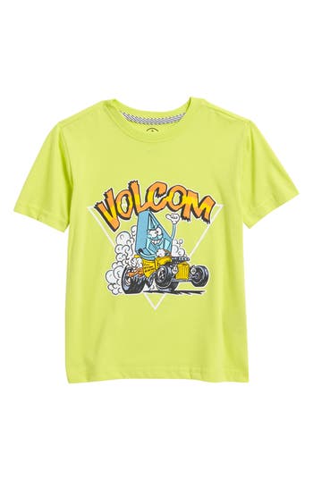 Volcom Kids' Hot Rodder Graphic T-shirt In Green