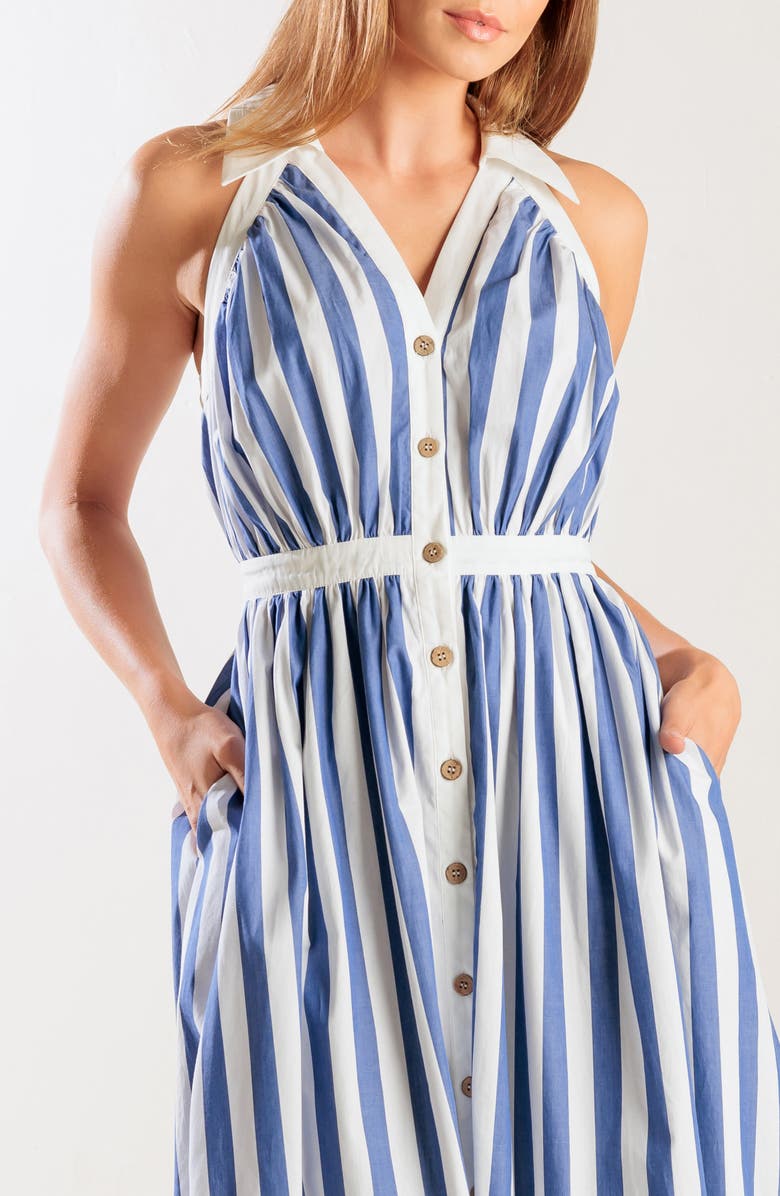 FREEMARKET Stripe Sleeveless Midi Dress, Alternate, color, 