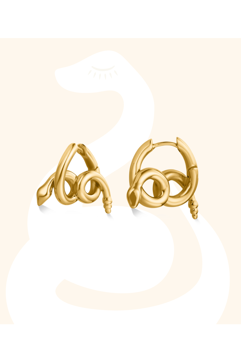 Karyn Snake Earrings, Main, color, Gold