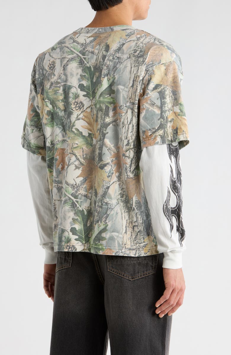 PacSun Division 80 Layered Cotton Graphic T-Shirt, Alternate, color, Camouflage