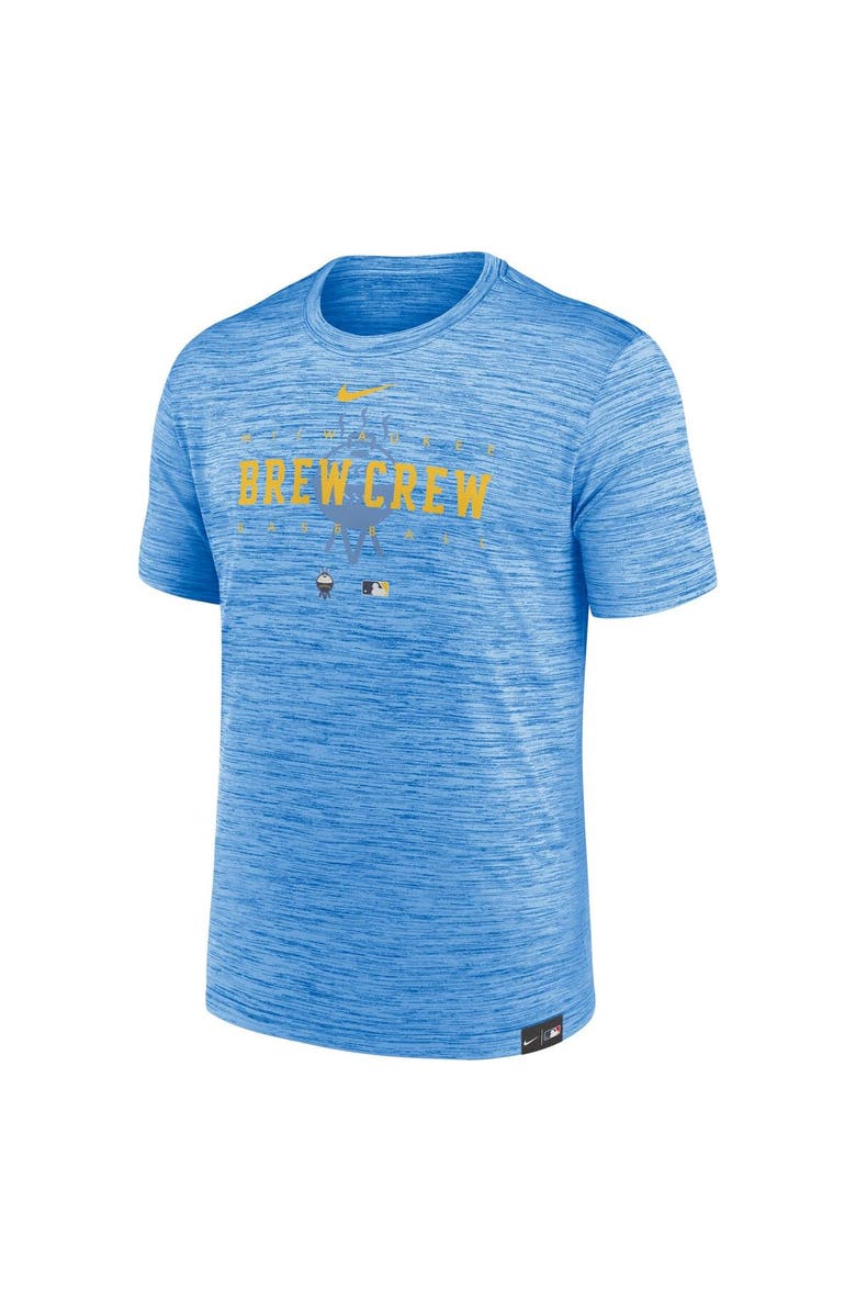 Nike Men's Nike Powder Blue Milwaukee Brewers City Connect Velocity Practice Performance T-Shirt, Alternate, color, Powder Blue
