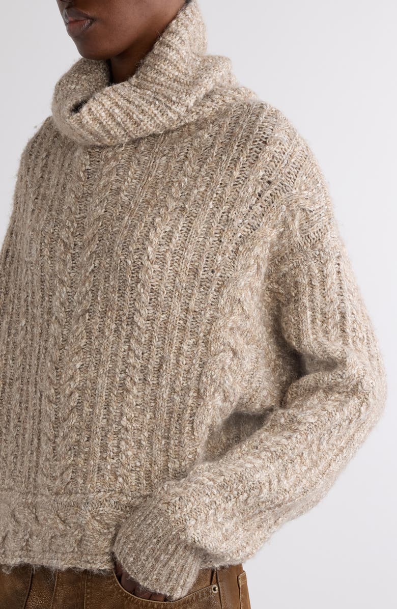 Isabel Marant Étoile Brenda Cotton Blend Cowl Neck Sweater, Alternate, color, Taupe