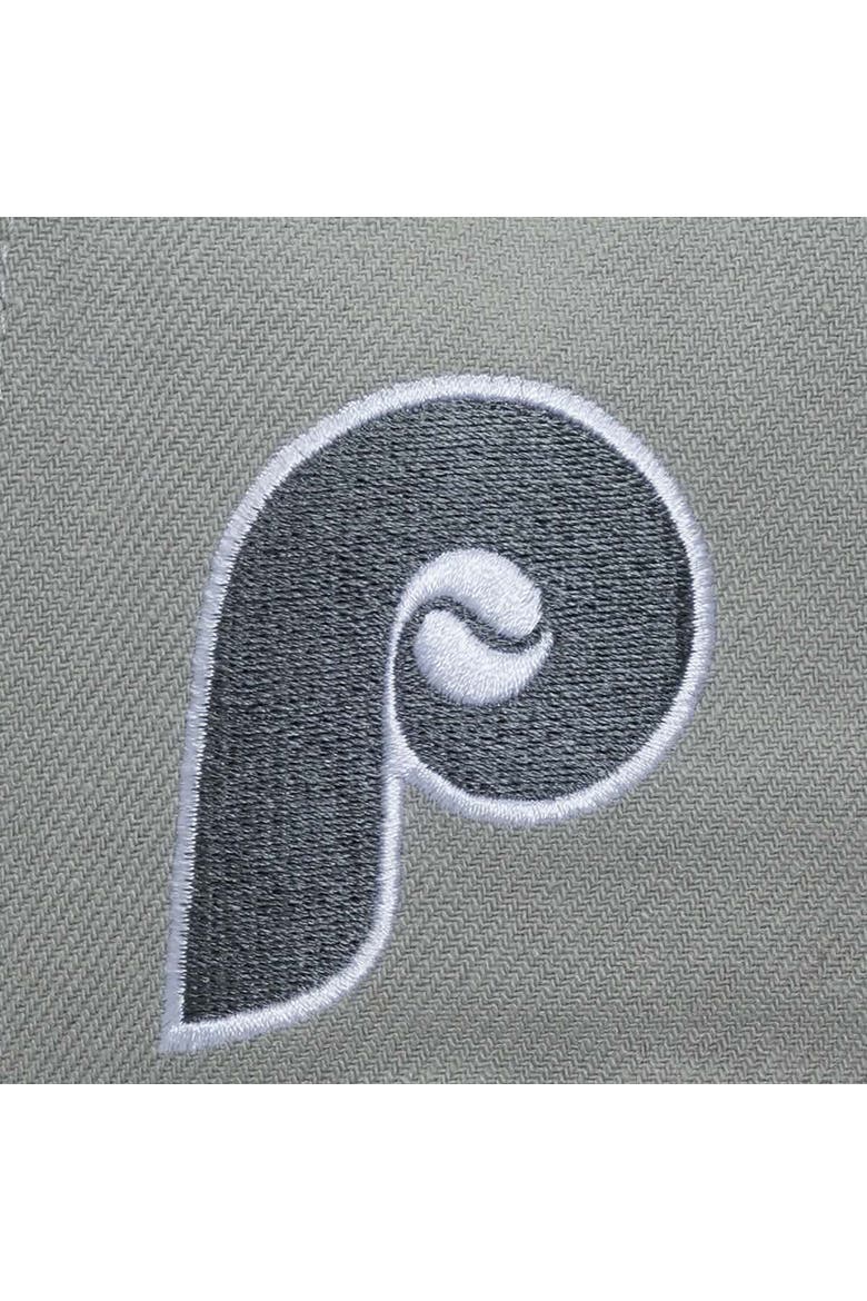 Men's Mitchell & Ness  Gray Philadelphia Phillies Cooperstown Thunderstorm Head Coach Pro-Crown Adjustable Hat, Alternate, color, Gray