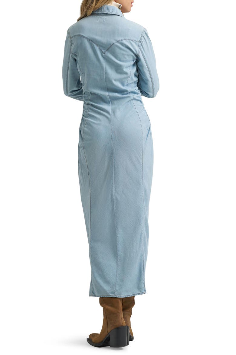 Cinched Waist Maxi Dress, Alternate, color, DURHAM INDIGO