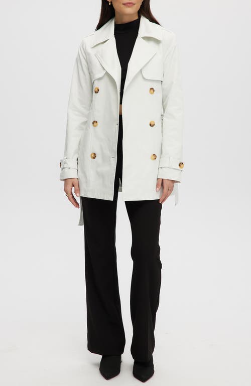 Noize Medium Trench Coat In White
