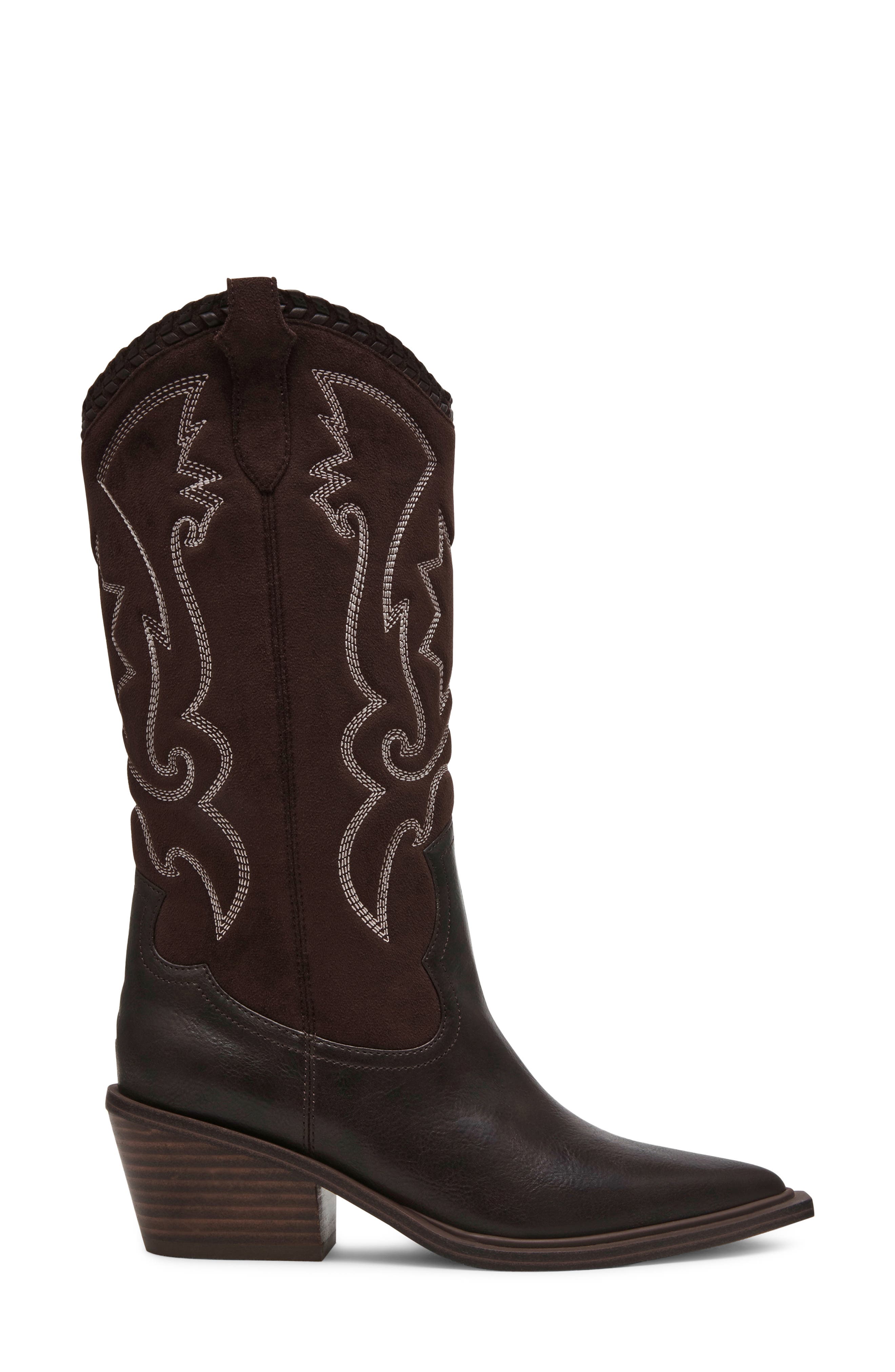Gibbay Faux Leather Western Boot, Alternate, color, BROWN