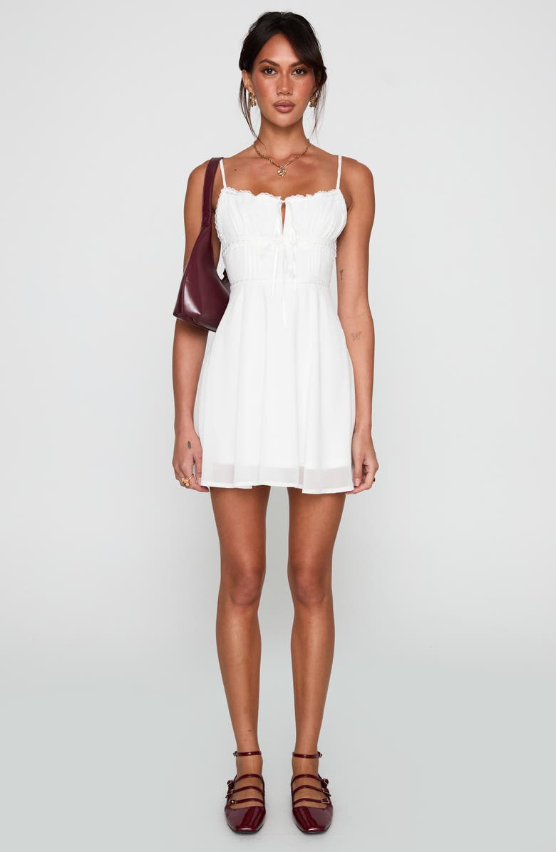 Princess Polly Pure Joy Lace Trim Mini Sundress, Alternate, color, White