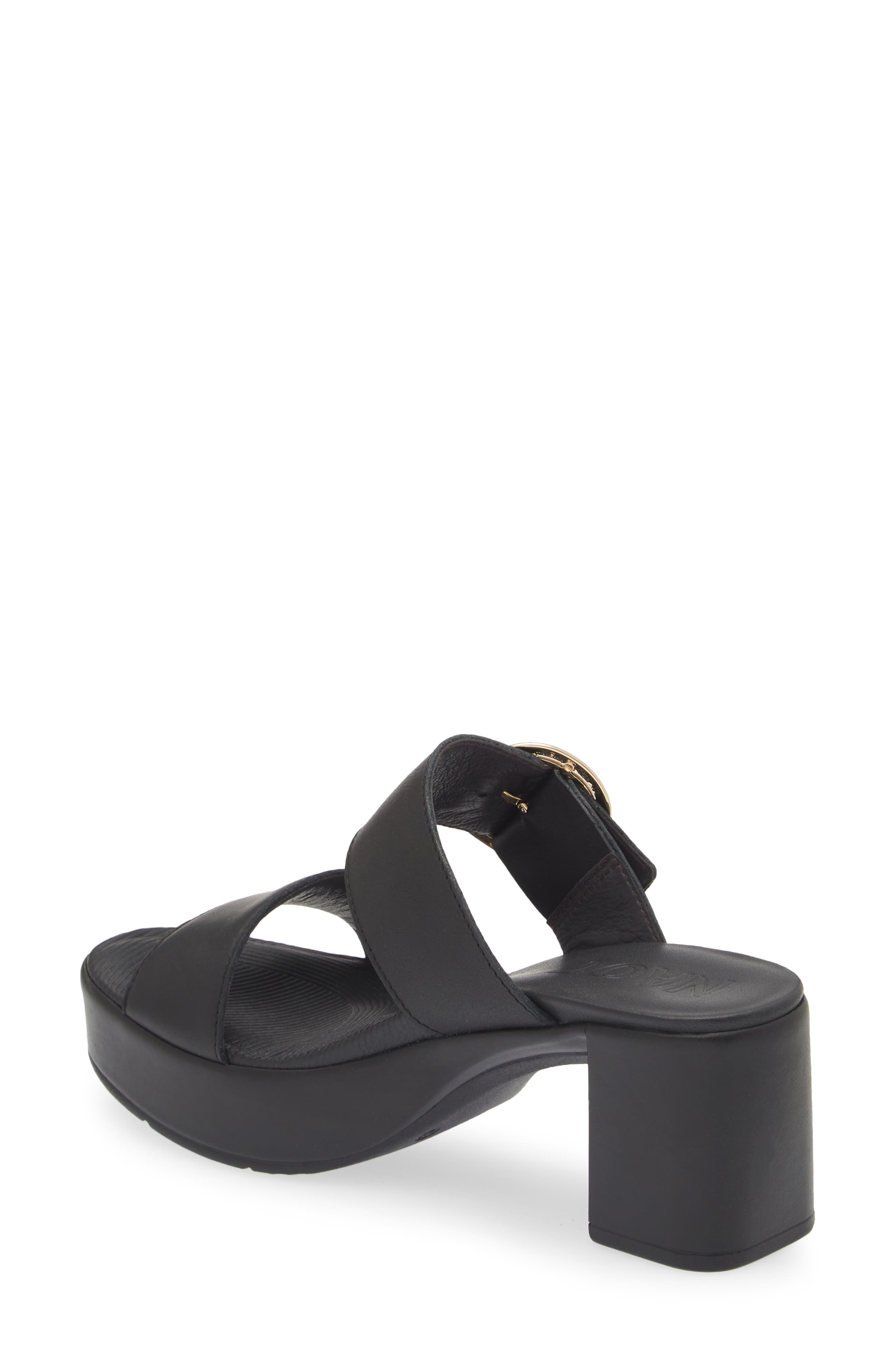 Naot Celeb Platform Slide Sandal, Alternate, color, Jet Black Leather